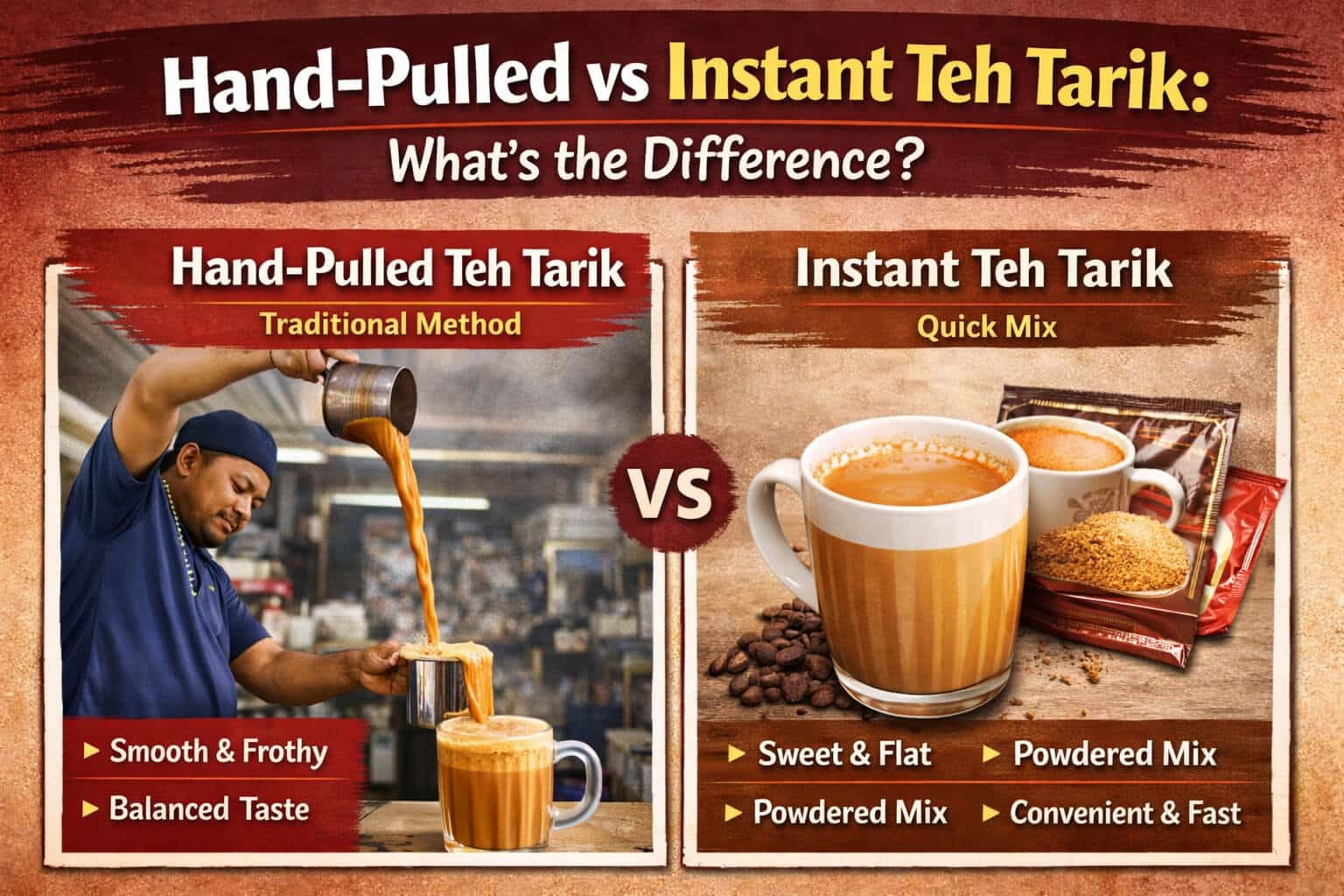 Hand-Pulled vs Instant Teh Tarik: What’s the Real Difference?